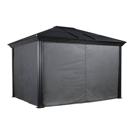 Sojag Cambridge Grey Spun Polyester Curtains 10 ft. x 12 ft. 135-9168822